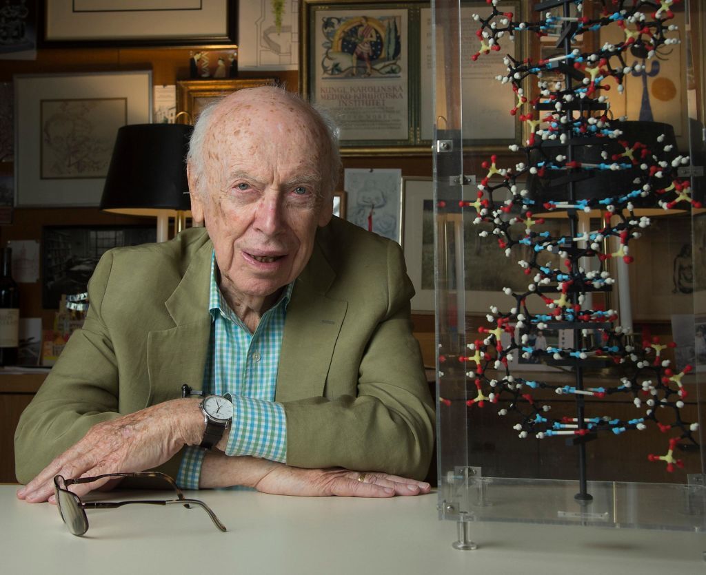 Dr. James Watson, co-discoverer of the DNA double helix in his office at his Cold Spring Harbor Laboratory office in Cold Spring Harbor, New York on June 10, 2015.